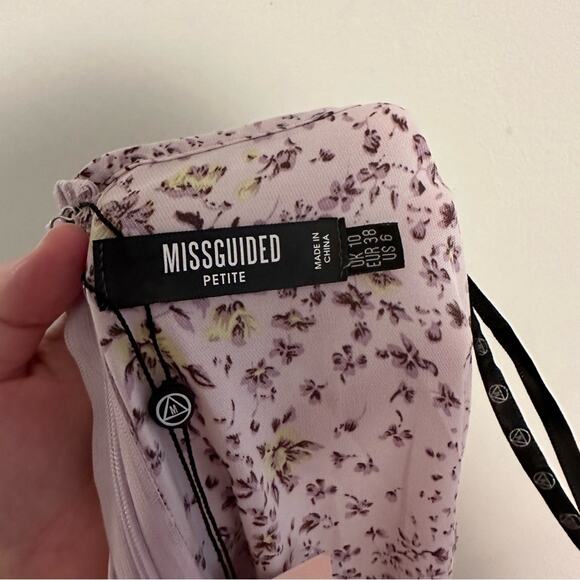 NWT MISSGUIDED Purple Floral Mini Dress 6P - Picture 10 of 11